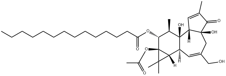 4ALPHA-12-O-十四碳酰基佛波醇13-乙酸酯 结构式