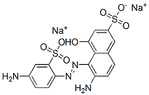 disodium 6-amino-5-[(4-amino-2-sulphonatophenyl)azo]-4-hydroxynaphthalene-2-sulphonate 结构式