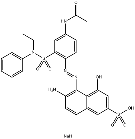2-Naphthalenesulfonic acid, 5-[[4-(acetylamino)-2-[(ethylphenylamino) sulfonyl]phenyl]azo]-6-amino-4-hydroxy -, monosodium salt 结构式