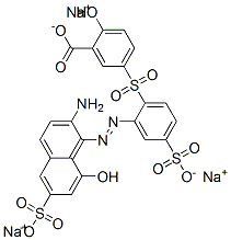 5-[[2-[(2-Amino-8-hydroxy-6-sulfo-1-naphthalenyl)azo]-4-sulfophenyl]sulfonyl]-2-hydroxybenzoic acid trisodium salt 结构式