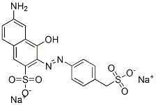 6-Amino-4-hydroxy-3-[[4-(sulfomethyl)phenyl]azo]-2-naphthalenesulfonic acid disodium salt 结构式