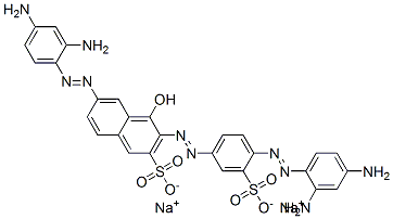 2-Naphthalenesulfonic acid, 6-(2,4-diaminophenyl)azo-3-4-(2,4-diaminophenyl)azo-3-sulfophenylazo-4-hydroxy-, disodium salt 结构式