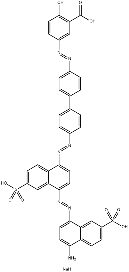 trisodium 5-[[4'-[[4-[(4-amino-7-sulphonato-1-naphthyl)azo]-6-sulphonato-1-naphthyl]azo][1,1'-biphenyl]-4-yl]azo]salicylate 结构式