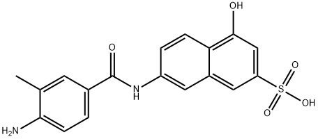 7-[(4-amino-3-methylbenzoyl)amino]-4-hydroxynaphthalene-2-sulphonic acid  结构式