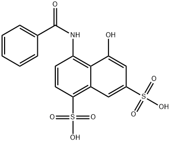 4-(苯甲酰基氨基)-5-羟基萘-1,7-二磺酸 结构式