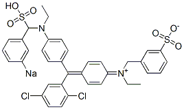 N-[4-[(2,5-Dichlorophenyl)[4-[N-ethyl-N-(3-sodiosulfobenzyl)amino]phenyl]methylene]-2,5-cyclohexadien-1-ylidene]-N-ethyl-3-sulfonatobenzenemethanaminium 结构式
