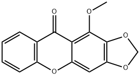 1-甲氧基-2,3-亚甲二氧基口山酮 结构式