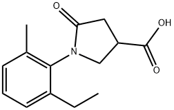 1-(2-ethyl-6-methylphenyl)-5-oxopyrrolidine-3-carboxylic acid 结构式