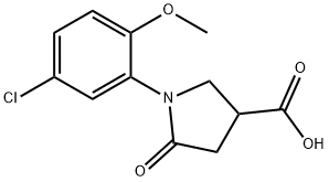 1-(5-氯-2-甲氧基-苯基)-5-氧代-吡咯烷-3-羧酸 结构式