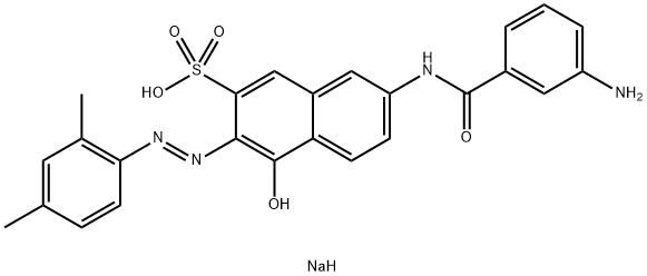 sodium 7-[(3-aminobenzoyl)amino]-3-[(2,4-dimethylphenyl)azo]-4-hydroxynaphthalene-2-sulphonate  结构式
