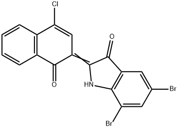 5,7-Dibromo-2-(4-chloro-1-oxonaphthalen-2(1H)-ylidene)-1H-indol-3(2H)-one 结构式