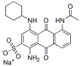5-(Acetylamino)-1-amino-4-(cyclohexylamino)-9,10-dihydro-9,10-dioxoanthracene-2-sulfonic acid sodium salt 结构式
