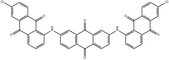 2,7-Bis[(6-chloro-9,10-dihydro-9,10-dioxoanthracen-1-yl)amino]-9,10-anthracenedione 结构式