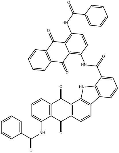4-Benzoylamino-N-[4-(benzoylamino)-9,10-dihydro-9,10-dioxoanthracen-1-yl]-12,13-dihydro-5,13-dioxo-5H-naphtho[2,3-a]carbazole-11-carboxamide 结构式