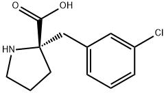 (S)-ALPHA-(3-CHLOROBENZYL)-PROLINE-HCL 结构式