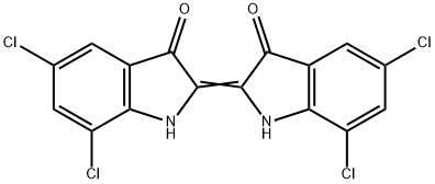 5,7-dichloro-2-(5,7-dichloro-1,3-dihydro-3-oxo-2H-indol-2-ylidene)-1,2-dihydro-3H-indol-3-one 结构式