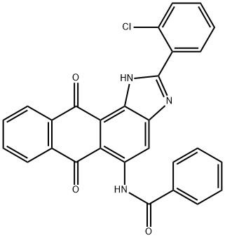 N-[2-(2-Chlorophenyl)-6,11-dihydro-6,11-dioxo-1H-anthra[1,2-d]imidazol-5-yl]benzamide 结构式