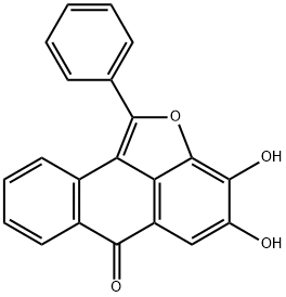 3,4-Dihydroxy-1-phenyl-6H-anthra[1,9-bc]furan-6-one 结构式