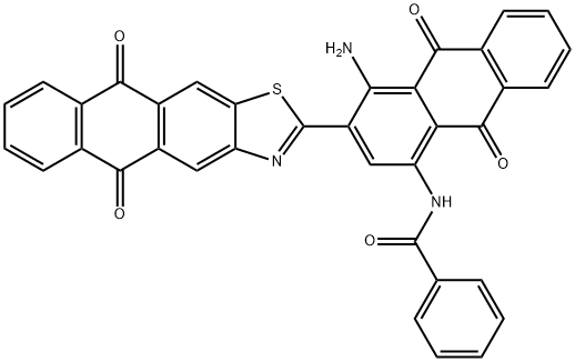 N-[4-氨基-3-[5,10-二氢-5,10-二氧代蒽并[2,3-D]噻唑-2-基]-9,10,-二氢-9,10-二氧代-1-蒽基]苯甲酰胺 结构式