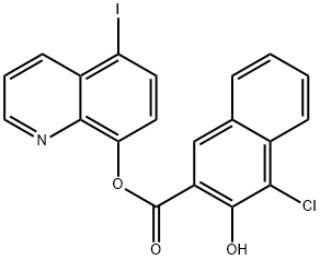 4-Chloro-3-hydroxy-2-naphthoic acid 5-iodo-8-quinolyl ester 结构式