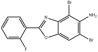 4,6-DIBROMO-2-(2-FLUOROPHENYL)-1,3-BENZOXAZOL-5-AMINE 结构式