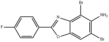 4,6-DIBROMO-2-(4-FLUOROPHENYL)-1,3-BENZOXAZOL-5-AMINE 结构式