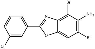 4,6-DIBROMO-2-(3-CHLOROPHENYL)-1,3-BENZOXAZOL-5-AMINE 结构式