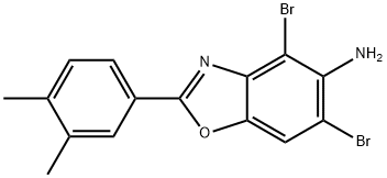 4,6-DIBROMO-2-(3,4-DIMETHYLPHENYL)-1,3-BENZOXAZOL-5-AMINE 结构式
