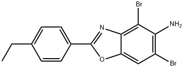 4,6-DIBROMO-2-(4-ETHYLPHENYL)-1,3-BENZOXAZOL-5-AMINE 结构式