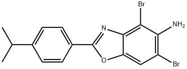 4,6-DIBROMO-2-(4-ISOPROPYLPHENYL)-1,3-BENZOXAZOL-5-AMINE 结构式