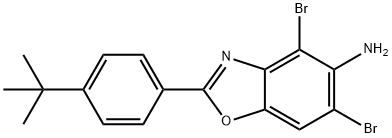 4,6-DIBROMO-2-(4-TERT-BUTYLPHENYL)-1,3-BENZOXAZOL-5-AMINE 结构式