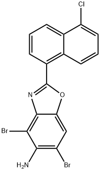 4,6-DIBROMO-2-(5-CHLORO-1-NAPHTHYL)-1,3-BENZOXAZOL-5-AMINE 结构式