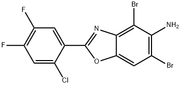 4,6-DIBROMO-2-(2-CHLORO-4,5-DIFLUOROPHENYL)-1,3-BENZOXAZOL-5-AMINE 结构式