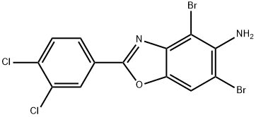 4,6-DIBROMO-2-(3,4-DICHLOROPHENYL)-1,3-BENZOXAZOL-5-AMINE 结构式