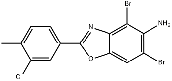 4,6-DIBROMO-2-(3-CHLORO-4-METHYLPHENYL)-1,3-BENZOXAZOL-5-AMINE 结构式