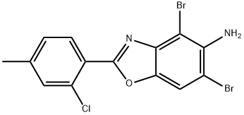 4,6-DIBROMO-2-(2-CHLORO-4-METHYLPHENYL)-1,3-BENZOXAZOL-5-AMINE 结构式
