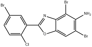 4,6-DIBROMO-2-(5-BROMO-2-CHLOROPHENYL)-1,3-BENZOXAZOL-5-AMINE 结构式