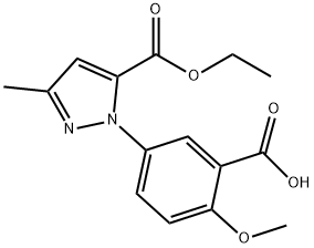 5-(5-(ETHOXYCARBONYL)-3-METHYL-1H-PYRAZOL-1-YL)-2-METHOXYBENZOIC ACID 结构式