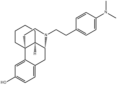 (-)-17-(p-Dimethylaminophenethyl)morphinan-3-ol 结构式