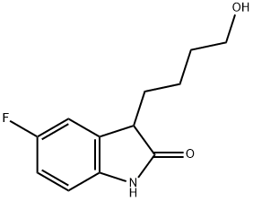 5-FLUORO-3-(4-HYDROXY-BUTYL)-1,3-DIHYDRO-INDOL-2-ONE 结构式