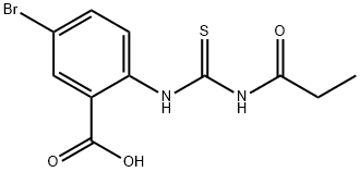 5-BROMO-2-[[[(1-OXOPROPYL)AMINO]THIOXOMETHYL]AMINO]-BENZOIC ACID 结构式