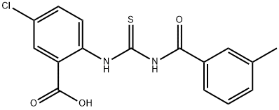 5-CHLORO-2-[[[(3-METHYLBENZOYL)AMINO]THIOXOMETHYL]AMINO]-BENZOIC ACID 结构式