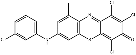 7-[(3-Chlorophenyl)amino]-1,2,4-trichloro-9-methyl-3H-phenothiazin-3-one 结构式