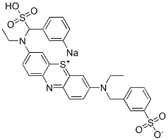 3-[N-Ethyl-N-(3-sulfonatobenzyl)amino]-7-[N-ethyl-N-(3-sodiosulfobenzyl)amino]phenothiazin-5-ium 结构式