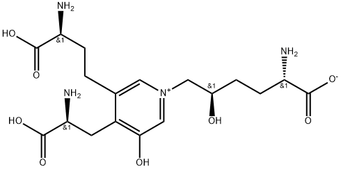 2-amino-6-[4-(2-amino-2-carboxy-ethyl)-5-(3-amino-3-carboxy-propyl)-3-hydroxy-pyridin-1-yl]-5-hydroxy-hexanoate 结构式