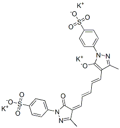 tripotassium p-[4,5-dihydro-3-methyl-4-[5-[3-methyl-5-oxido-1-(4-sulphonatophenyl)-1H-pyrazol-4-yl]penta-2,4-dienylidene]-5-oxo-1H-pyrazol-1-yl]benzenesulphonate 结构式