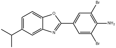 2,6-DIBROMO-4-(5-ISOPROPYL-1,3-BENZOXAZOL-2-YL)ANILINE 结构式
