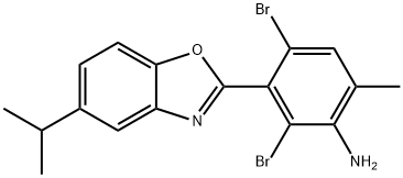 2,4-DIBROMO-3-(5-ISOPROPYL-1,3-BENZOXAZOL-2-YL)-6-METHYLANILINE 结构式