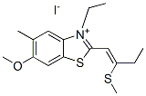 3-ethyl-6-methoxy-5-methyl-2-[2-(methylthio)but-1-enyl]benzothiazolium iodide 结构式