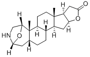 1α,4α-Epoxy-16β-hydroxy-3-aza-A-homo-5β-pregnan-21-oic acid γ-lactone 结构式